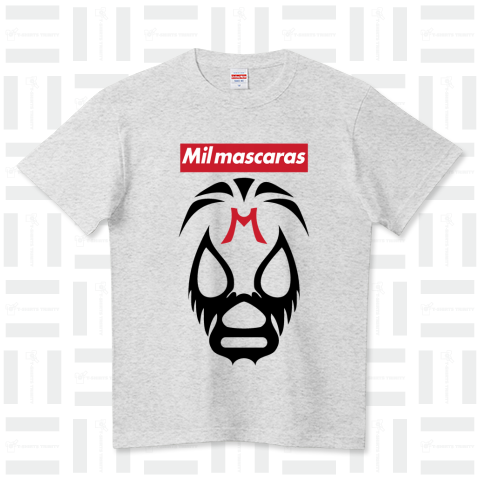 MIL MASCARAS-ミル・マスカラス-赤ボックスロゴ（Tシャツ）|デザインT ...