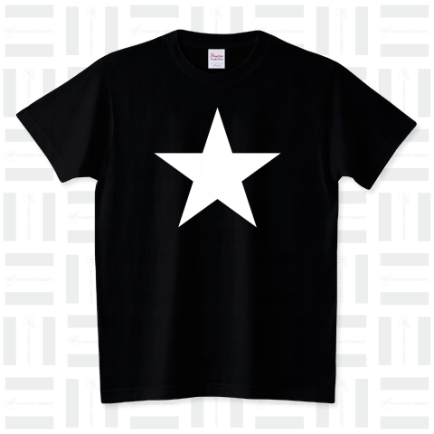 BLACK STAR-GTO STAR-(黒星・ワンスター)白ロゴ スタンダードTシャツ(5.6オンス)