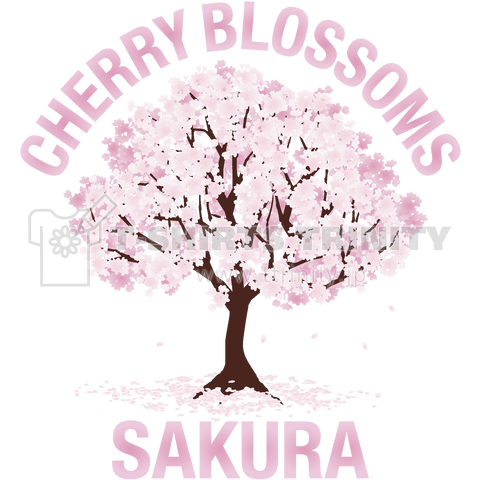 CHERRY BLOSSOMS SAKURA バックプリント(背面プリント)