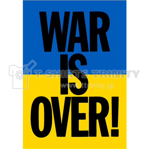 WAR IS OVER!-ウクライナ国旗カラー-BOX黒ロゴ