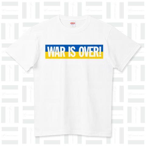 WAR IS OVER! ウクライナ国旗カラー横文字BOXロゴ