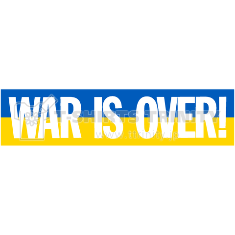 WAR IS OVER! ウクライナ国旗カラー横文字BOXロゴ