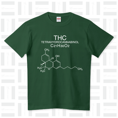 THC TETRAHYDROCANNABINOL C21H30O2-テトラヒドロカンナビノール-白ロゴ