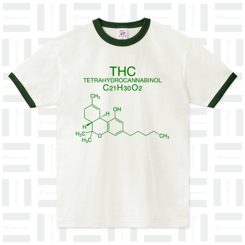 THC TETRAHYDROCANNABINOL C21H30O2-テトラヒドロカンナビノール-緑ロゴ
