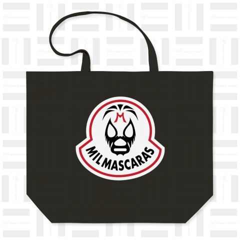 MIL MASCARAS-ミル・マスカラス ワッペン型ロゴ-赤ライン-