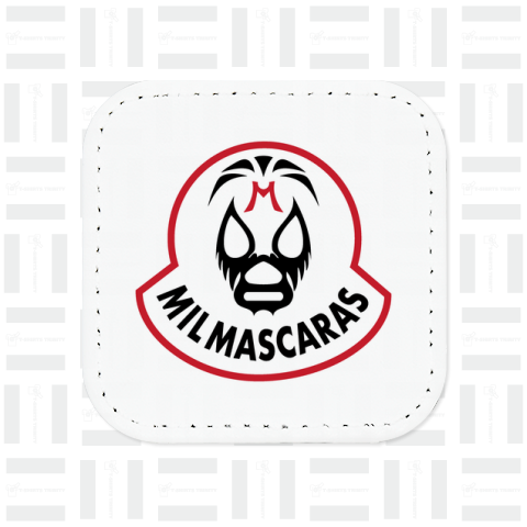 MIL MASCARAS-ミル・マスカラス ワッペン型ロゴ-赤ライン-