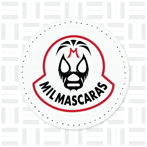 MIL MASCARAS-ミル・マスカラス ワッペン型ロゴ-赤ライン-