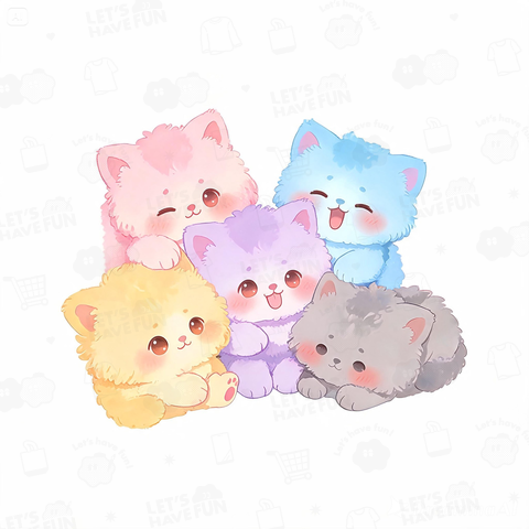 パステルカラー猫5