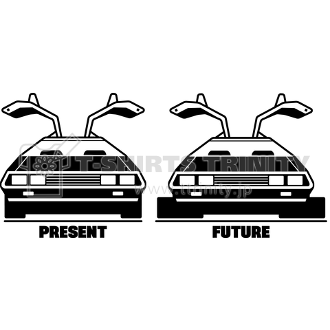 De Lorean デロリアン 現在と未来形 デザインtシャツ通販 Tシャツトリニティ