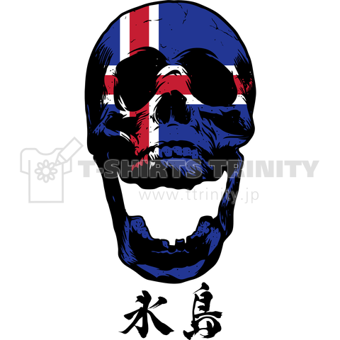Iceland Flag Skull(アイスランド国旗)