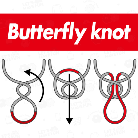中間者結び(バタフライノット)butterfly knot
