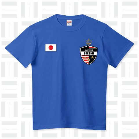 当店売上N0.3![名前のみ]前面サッカー風オリジナルTシャツ/エリエデザイン