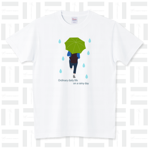 平凡な雨の日(グリーンVr) スタンダードTシャツ(5.6オンス)