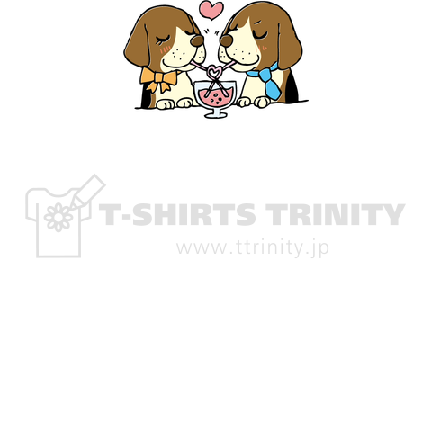 キャラクター 犬カップル デザインtシャツ通販 Tシャツトリニティ