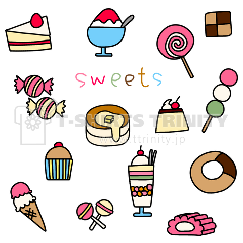 Sweets お菓子イラスト デザインtシャツ通販 Tシャツトリニティ