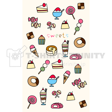 Sweets お菓子イラスト Iphoneケース用 デザインtシャツ通販 Tシャツトリニティ