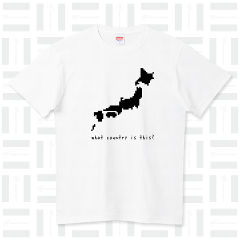 Japan map×ピクセルアート 表 ハイクオリティーTシャツ(5.6オンス)