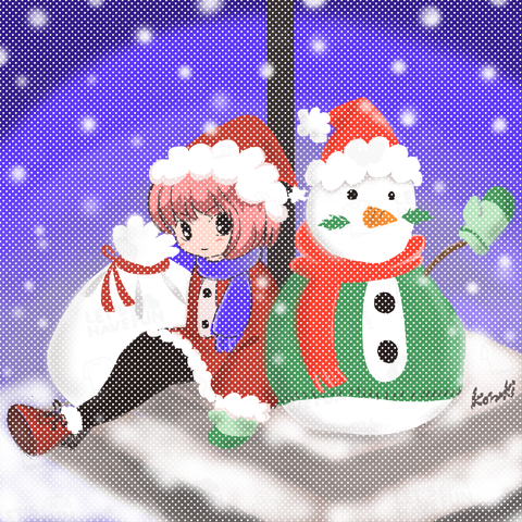 サンタ子と雪だるまん