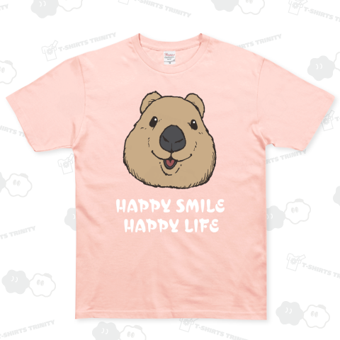 Quokka smile (白文字)(Tシャツ)|デザインTシャツ通販【Tシャツ