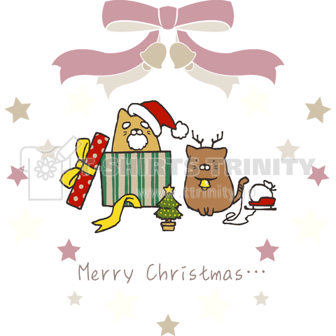 豆猫クリスマス ( ピンク系 )