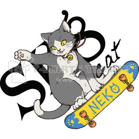 Skate cat ( ハチワレ )