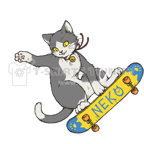 Skate cat ( ハチワレ:白 )
