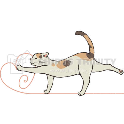 Yoga cat ( 白文字 )