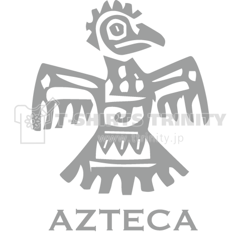 アステカのシンボルアート Bird_11 gray front