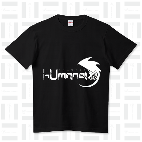 hUmanoiD logo white ハイクオリティーTシャツ(5.6オンス)