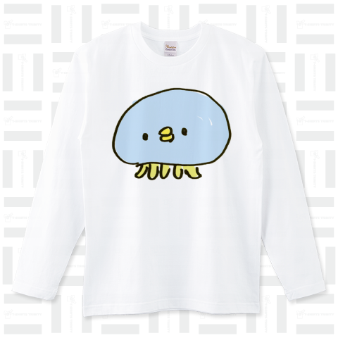 クラゲのイラスト（ロングTシャツ）|デザインTシャツ通販【Tシャツ