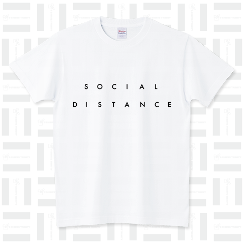 SocialDistance01W スタンダードTシャツ(5.6オンス)