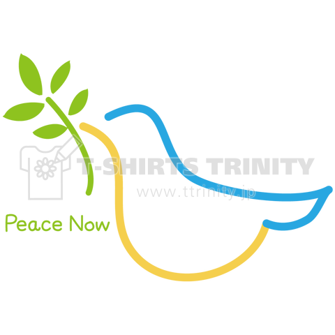 PEACE NOW (ウクライナ国旗カラー)4 ハト