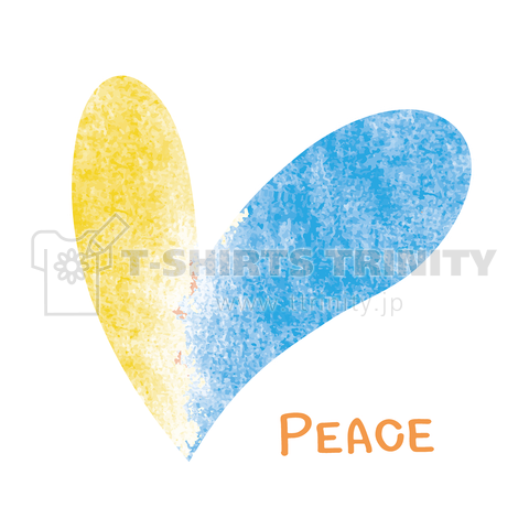 PEACE (ウクライナ国旗カラー)6 ハート