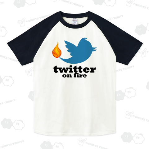 「Twitter on fire -炎上-」ツイッター シリーズ2 バカッター炎上中 2ch【Zipangu49er】 ラグランTシャツ(5.6オンス)