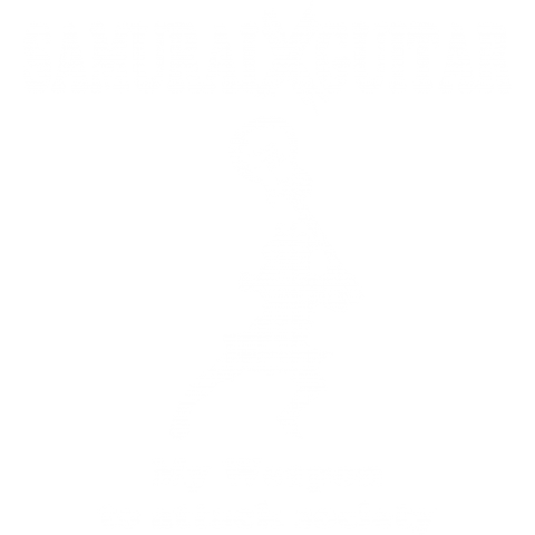 侍ギター パート5! 白:Samurai guitar レスポール装備 「Weapon to attack society(俺のギターは社会を攻撃する武器だ!)」【Zipangu49er】