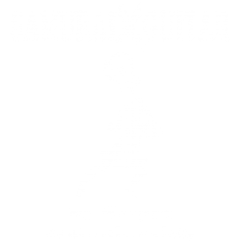 侍ギター パート5 白 Samurai Guitar レスポール装備 Weapon To Attack Society 俺のギターは社会を攻撃する武器だ Zipangu49er デザインtシャツ通販 Tシャツトリニティ