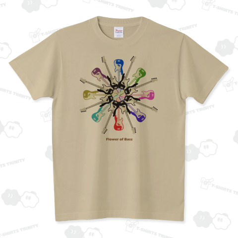 プレベの花 ベースギター花シリーズ vol.3 カラー フェンダー【Zipangu49er】 スタンダードTシャツ(5.6オンス)