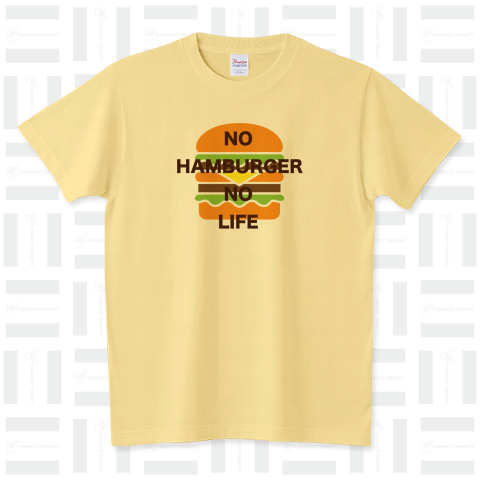 ハンバーガーないと生きられない(No humburger No life) ハンバーガー大好きTシャツデザイン3【Zipangu49er】