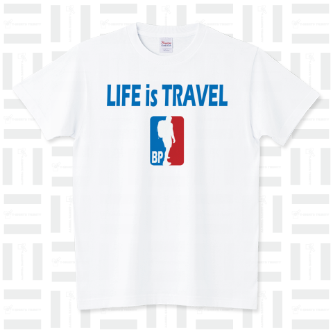 バックパッカー 人生は旅 NBA系ロゴTシャツデザインシリーズ36 トラベル旅行【Zipangu49er】