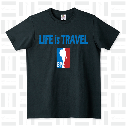 バックパッカー 人生は旅 NBA系ロゴTシャツデザインシリーズ36 トラベル旅行【Zipangu49er】