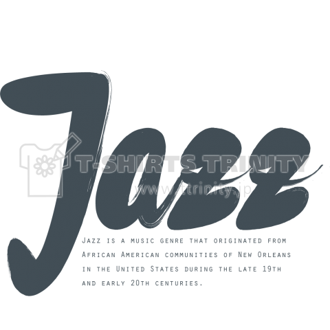ジャズ JAZZ! 文字ロゴTシャツデザイン【Zipangu49er】スイング吹奏楽