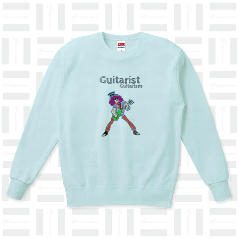 ギタリスト/ギタリズム(Guitarist Guitarism)かわいいスケッチ Tシャツデザイン【Zipangu49er】ロックパンクSlashガンズ