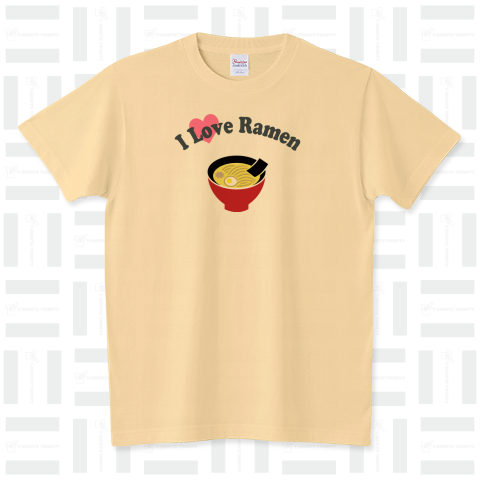 ラーメンが好き(I love Ramen Noodle)かわいいシンプルロゴ Tシャツデザイン【Zipangu49er】有名 家系 大盛り とんこつ しょうゆ