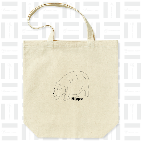 カバが好き(Hippo)かわいいシンプルロゴ Tシャツデザイン【Zipangu49er】アフリカ凶暴 親子 画像