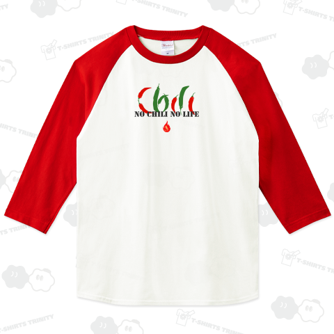 チリ唐辛子がが無いと生きてけない(No Chili No Life)かわいいシンプルロゴ Tシャツデザイン【Zipangu49er】有名 激辛 おいしい カレー 料理 ラーメン