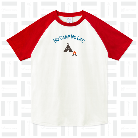 キャンプがないと生きている意味なし(No Camp No Life)英語のシンプルロゴ Tシャツデザイン【Zipangu49er】キャンプ ソロ 野外 焚き火 アウトドア ギア