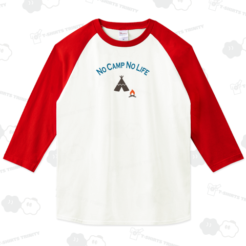 キャンプがないと生きている意味なし(No Camp No Life)英語のシンプルロゴ Tシャツデザイン【Zipangu49er】キャンプ ソロ 野外 焚き火 アウトドア ギア