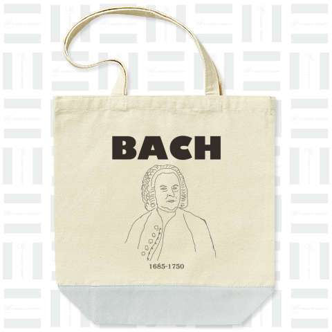 バッハ(BACH)かわいいスケッチ Tシャツデザイン【Zipangu49er】クラシックの音楽肖像画の巨匠シリーズ