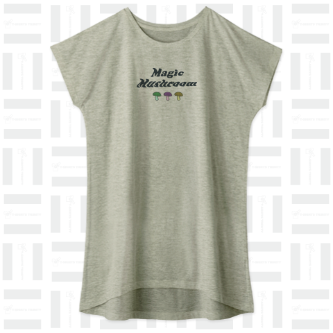 「マジックマッシュルーム 幻覚きのこ」シンプルロゴ Tシャツデザイン【Zipangu49er】ドラッグ マリファナ