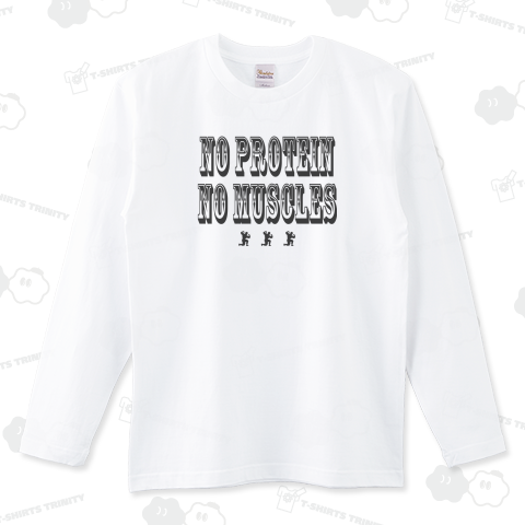 プロテイン無くして筋肉無し ボディビル  vol2ロゴTシャツデザイン【Zipangu49er】マッスル